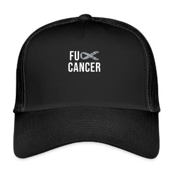Krebs - Gehirntumor Gehirn - Trucker Cap - Schwarz/Schwarz - Vorne