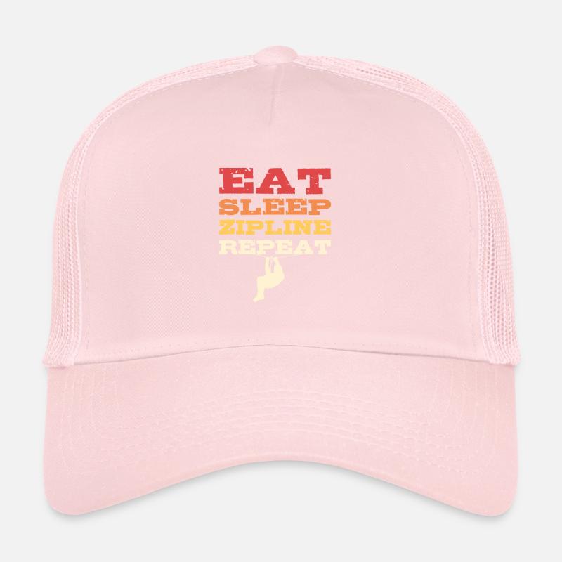 Eat Sleep Zipline Repeat Zip line Zip Lining Trucker Cap