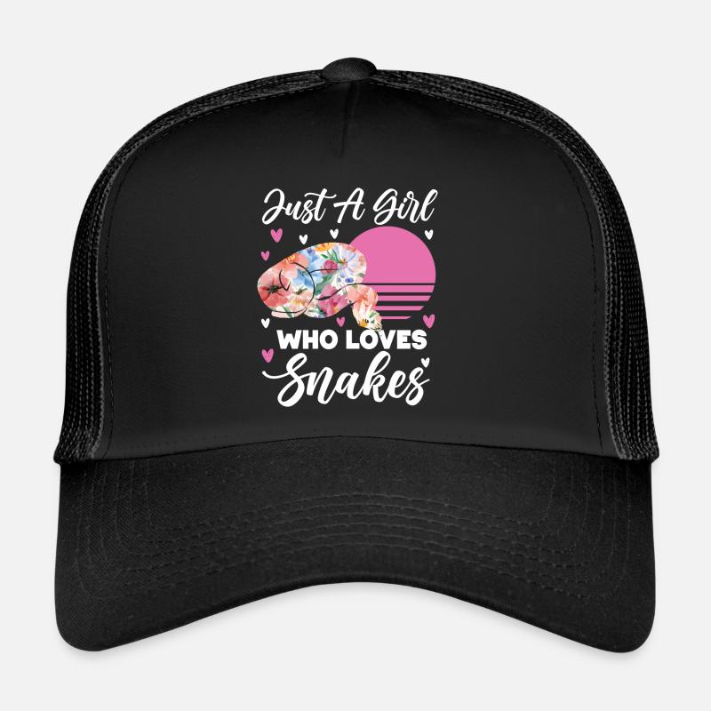 Snake Serpent Flower Floral Just A Trucker Cap