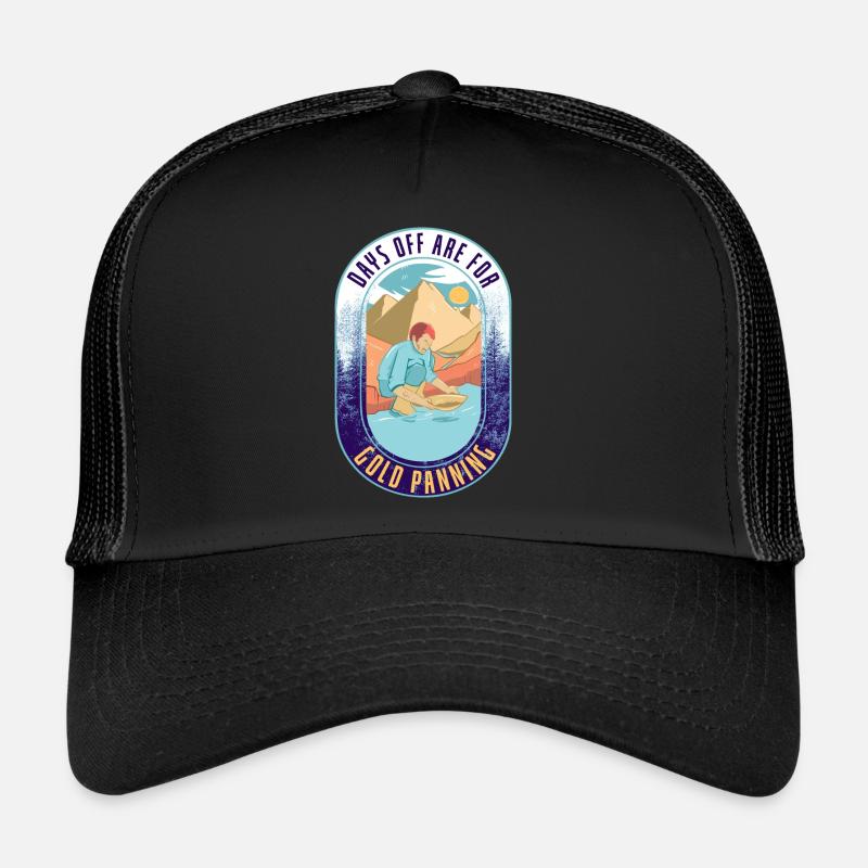 Plaque d’or avec un mineur d’or croisé Casquette trucker 
