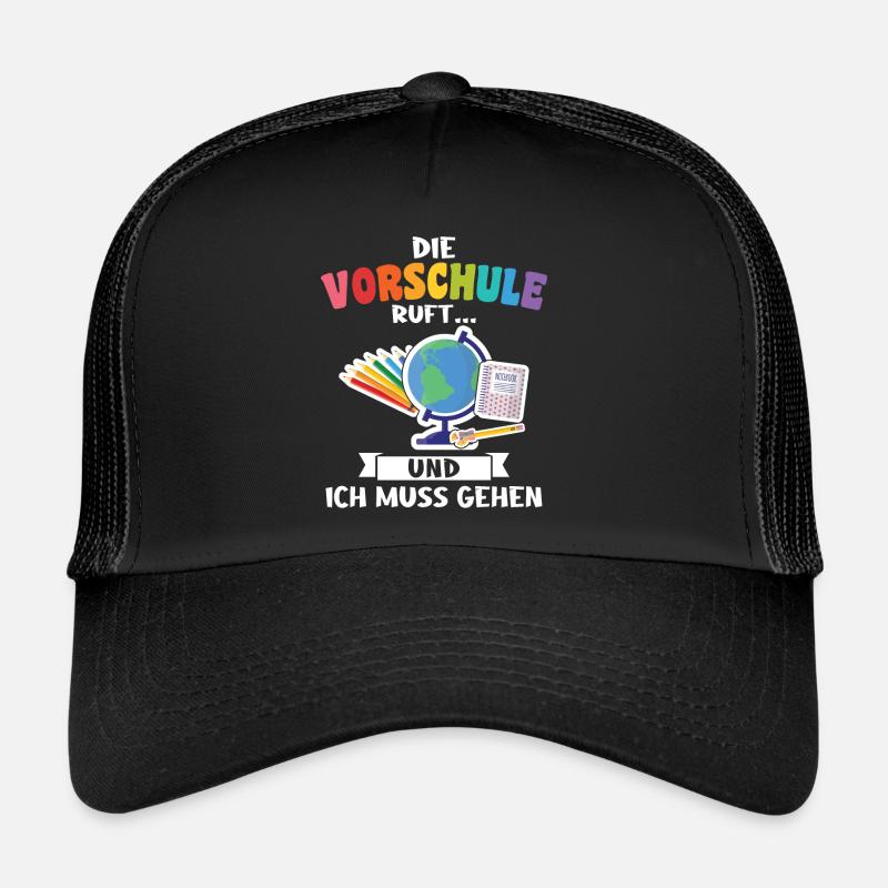 Vorschule Anfang Vorschulkind Geschenk - Trucker Cap - Schwarz/Schwarz