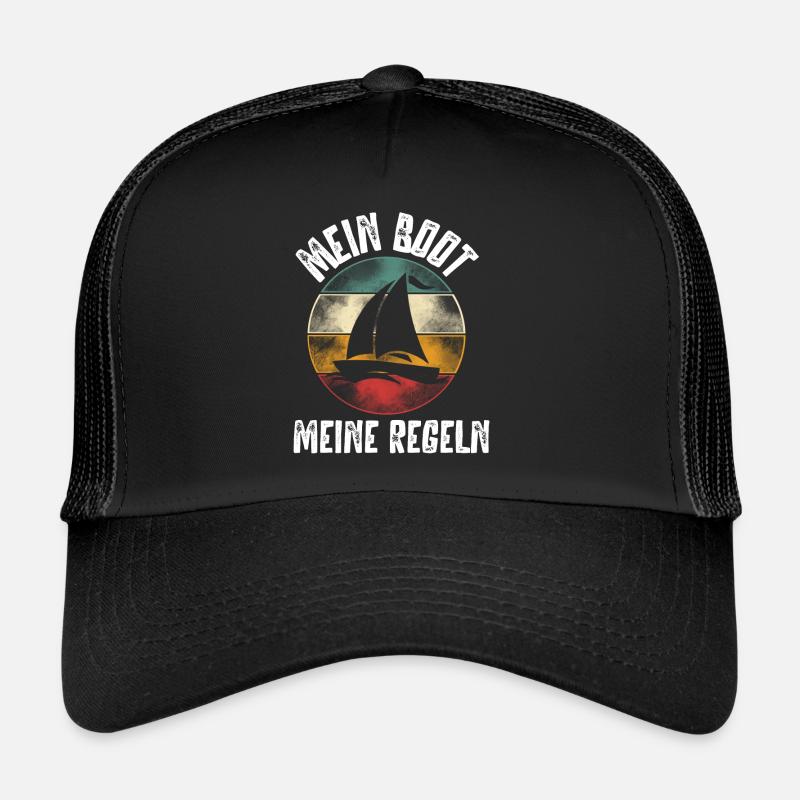 Kapitän Segeln Motorboot Boot Schiff Segler Trucker Cap