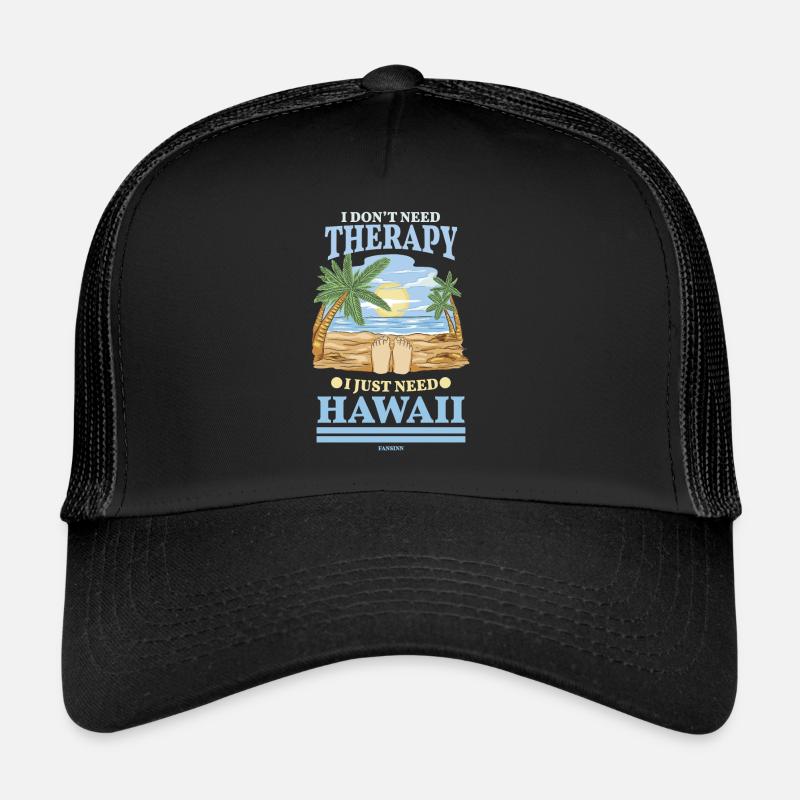 Hawaii Urlaub Aloha Sommer Hawaiian Geschenk - Trucker Cap - Schwarz/Schwarz