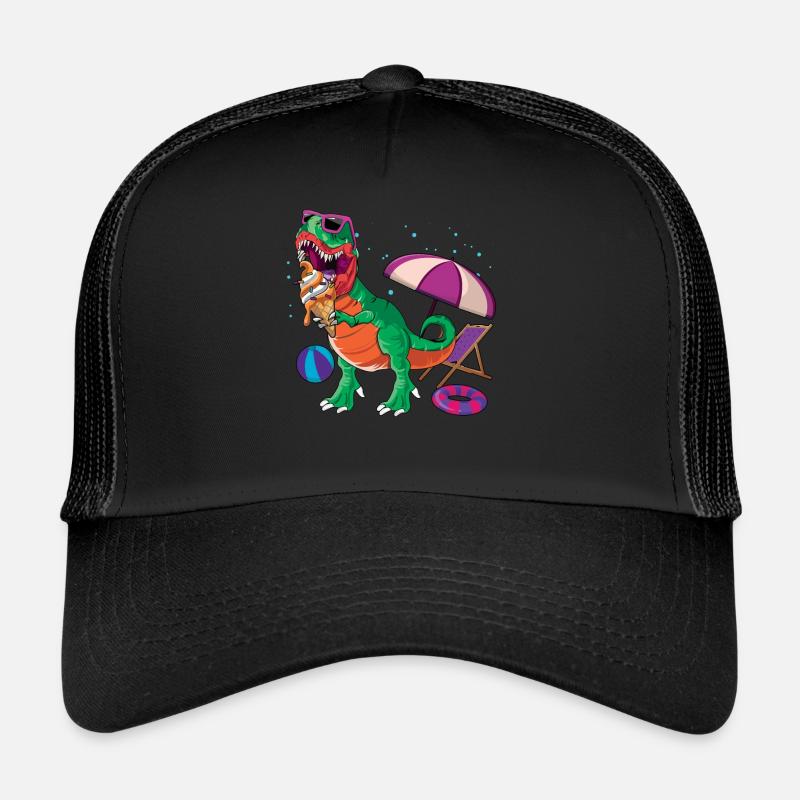 Plage 2022 Dinosaure tropical manger à la plage été Casquette trucker 