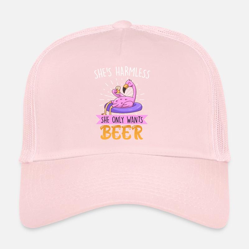 She doesn't do anything she just wants beer Flamingo Trucker Cap