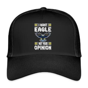 Adler ich will Falknerei Raubvogel Vögel - Trucker Cap - Schwarz/Schwarz - Vorne
