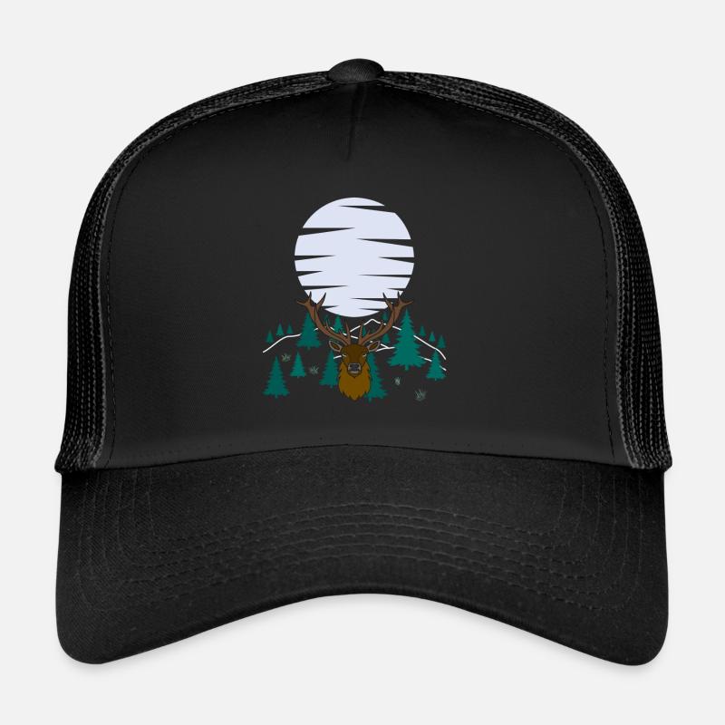 Bois de lune de cerf avec bois de cerf Casquette trucker 