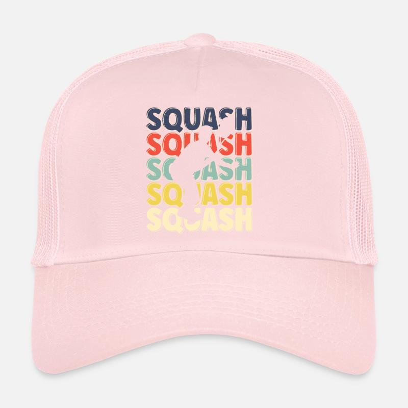 Cool Retro Text Silhouette Squash Trucker Cap