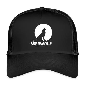 Werwolf Vollmond Wolf Wolfsrudel - Trucker Cap - Schwarz/Schwarz - Vorne