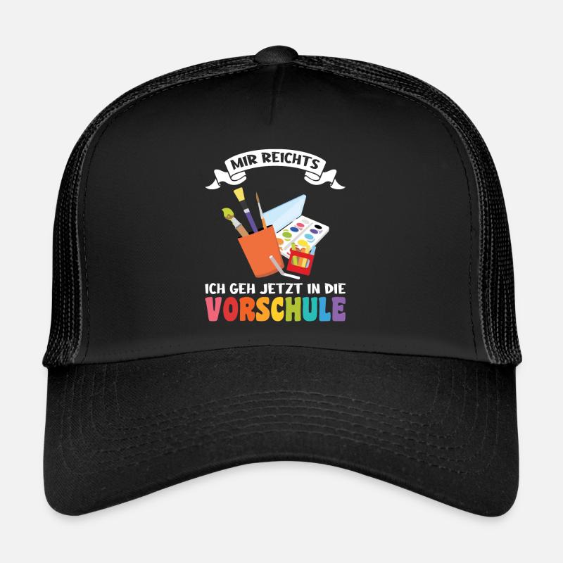 Vorschule Anfang Vorschulkind Geschenk - Trucker Cap - Schwarz/Schwarz