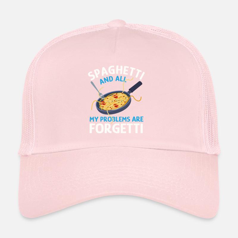 Pasta Ironic Saying Spaghetti Make Problems Trucker Cap