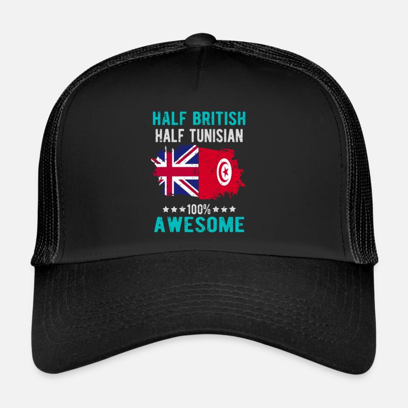 Halb Brite Halb Tunesier - Trucker Cap - Schwarz/Schwarz