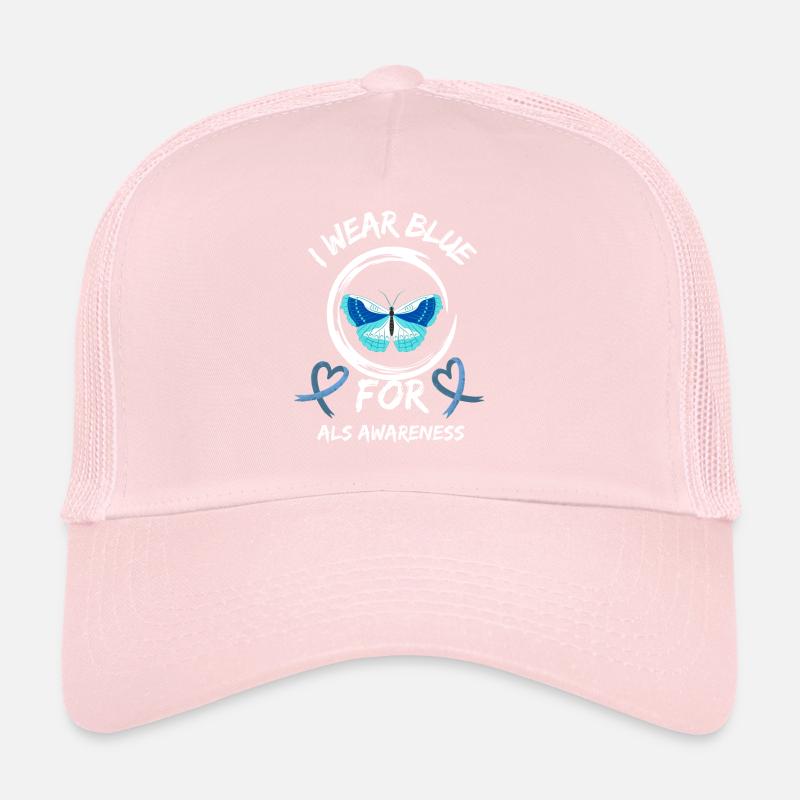 Sensibilisation à la SLA Ruban bleu de la maladie de Lou Gehrig Casquette trucker 