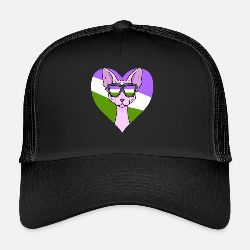 Genderqueer Lgbt Chat Sphynx Casquette trucker 