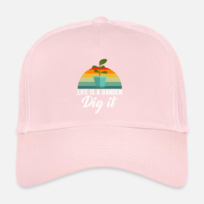 Life Is A Garden Dig It Vintage Retro Gardener Trucker Cap