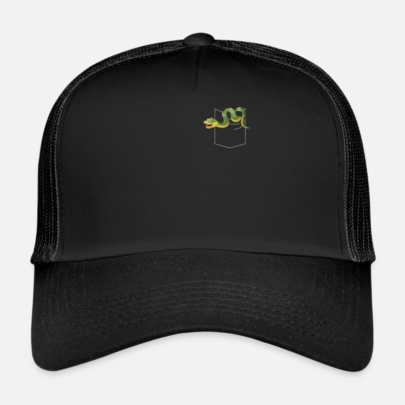 Snake Serpent Pocket - Trucker Cap - black/black