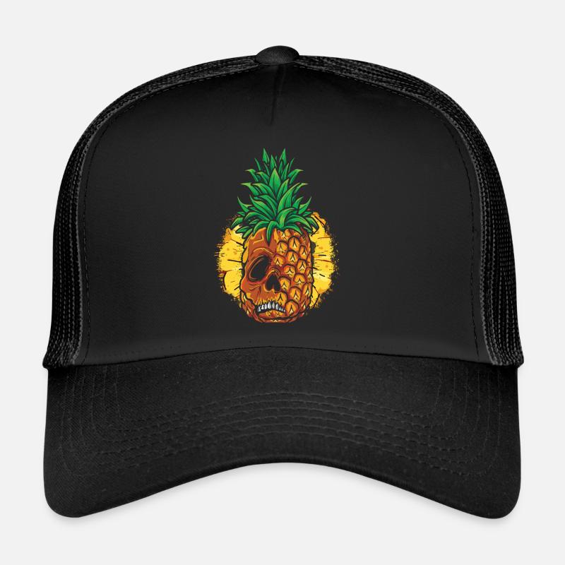 Sun Beach 2022 Tropical Summer Skeleton Pineapple Trucker Cap