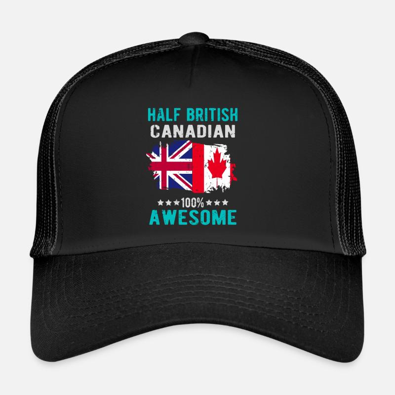 Half British Half Canadian - Trucker Cap - black/black