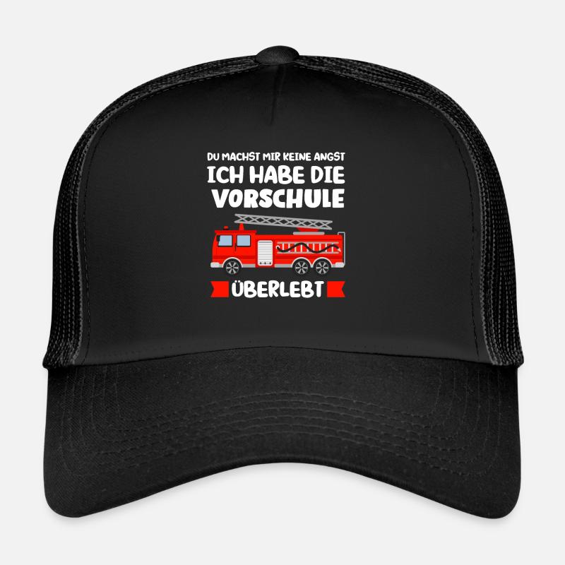 Vorschule Feuerwehr Vorschüler Geschenk - Trucker Cap - Schwarz/Schwarz