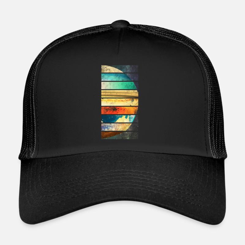 Planeten des Sonnensystems - Trucker Cap - Schwarz/Schwarz