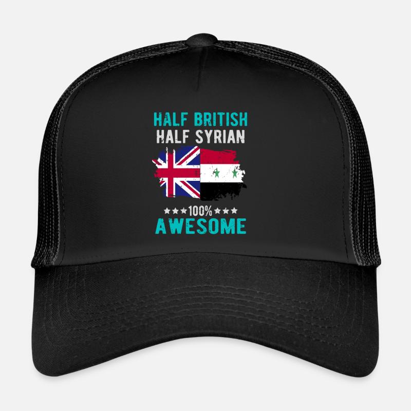 Halb Brite Halb Syrier - Trucker Cap - Schwarz/Schwarz
