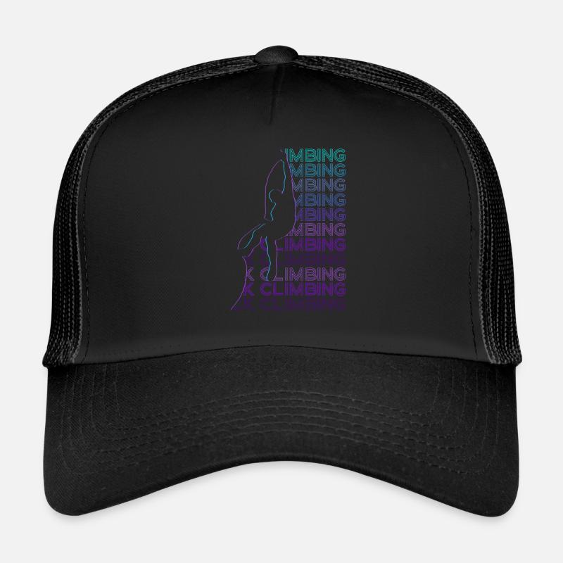 Felsklettern Felskletterer Retro - Trucker Cap - Schwarz/Schwarz