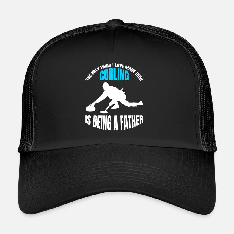 Pierre de curling Père Curl Papa Curler Pierre de curling Casquette trucker 