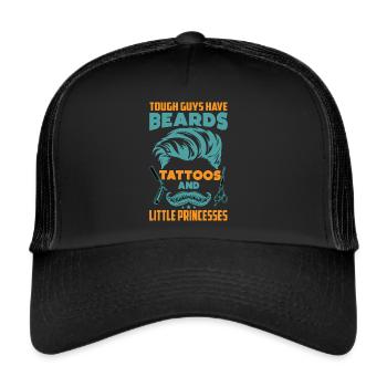 Tough Guys Have Beards Tattoos - Funny - Trucker Cap - black/black - Front