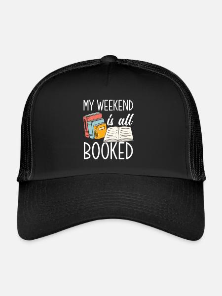Bookworm Book Lover Librarian Gift - Trucker Cap - black/black - Front