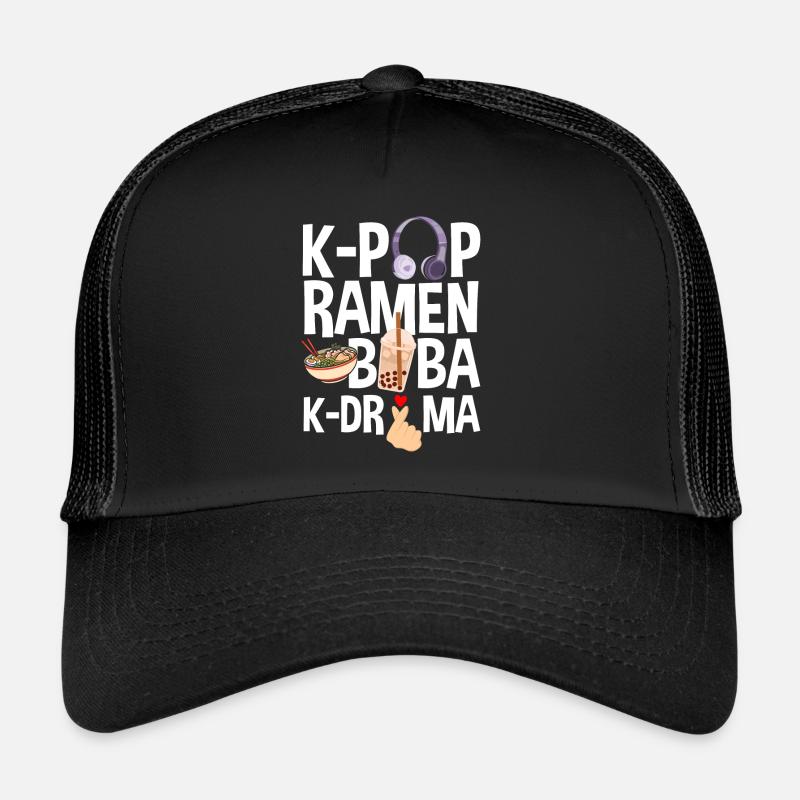 K-Pop K-Drama Musique pop coréenne - Casquette trucker  - noir/noir