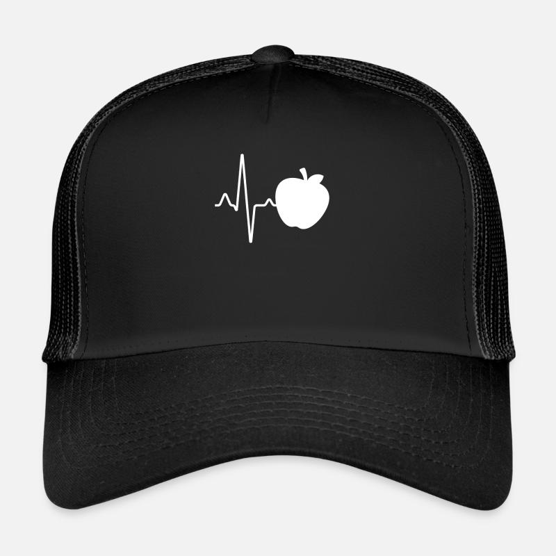 Apfel Herzschlag - Trucker Cap - Schwarz/Schwarz