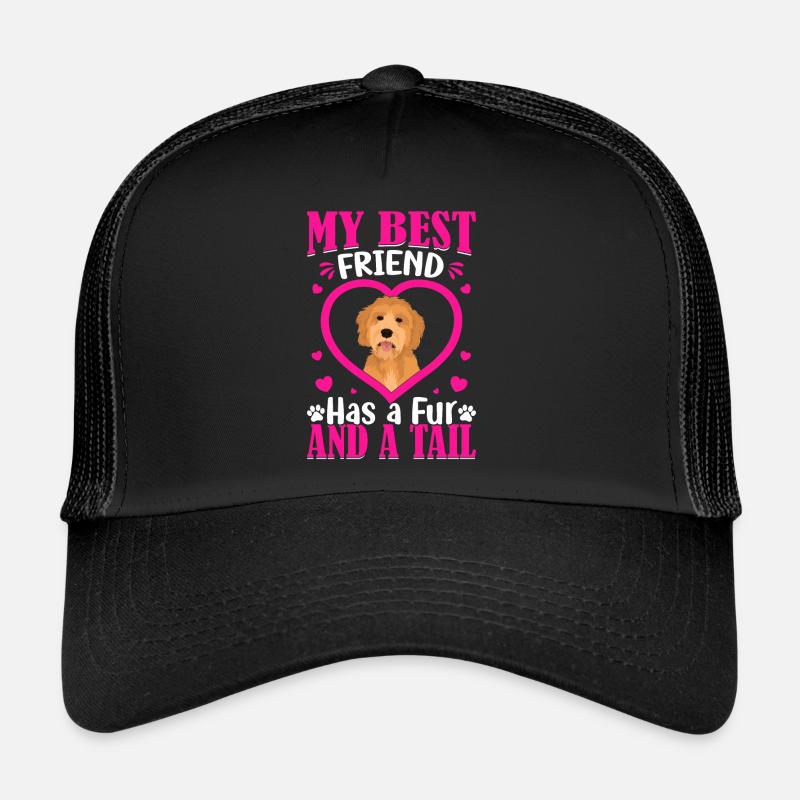 Goldendoodle meilleur ami a de la fourrure et de la queue Casquette trucker 