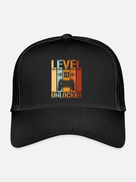 10e anniversaire Niveau 10 débloqué - Casquette trucker  - noir/noir - Devant