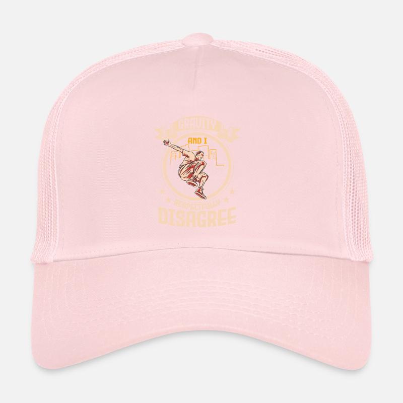 Gravity et moi respectueusement en désaccord parkour trace Casquette trucker 