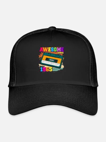 Génial depuis 1965 cassette 60s 57ème anniversaire - Casquette trucker  - noir/noir - Devant