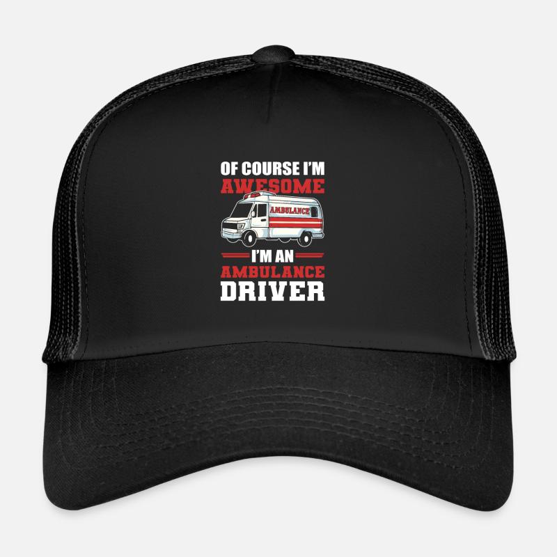 Ambulancier Ambulancier Profession d’ambulancier Chauffeur-Moti - Casquette trucker - noir/noir