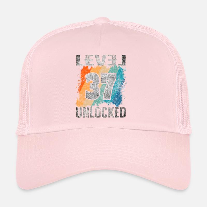 Birthday Gift Level Unlocked 37 years Trucker Cap