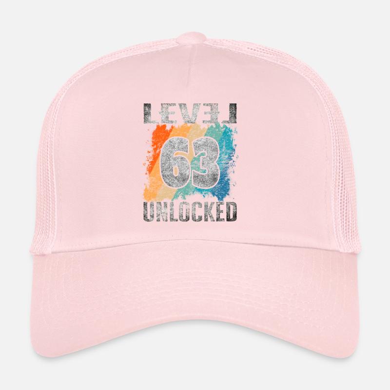 Birthday Gift Level Unlocked 63 years Trucker Cap