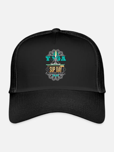 SUP paddleboarding Stand Up Paddle paddling Yoga - Casquette trucker  - noir/noir - Devant