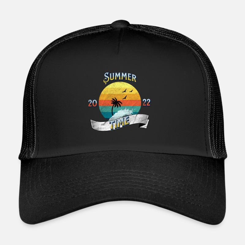 Cooles Retro Sommer Strand Palmen Sonne Design Trucker Cap