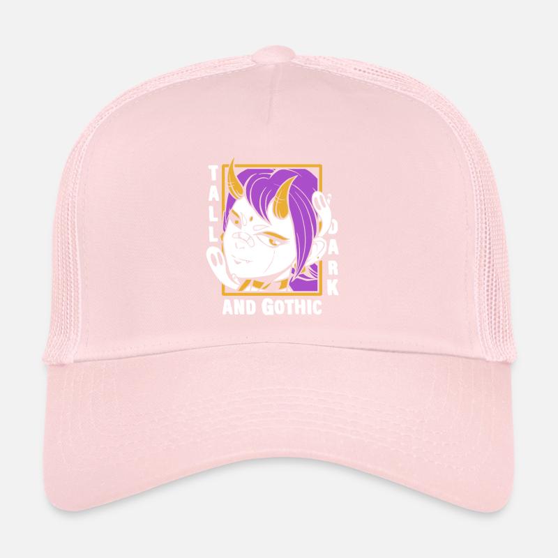 Anime Ghost Dark Flame Spooky Devil Girl Design Casquette trucker 