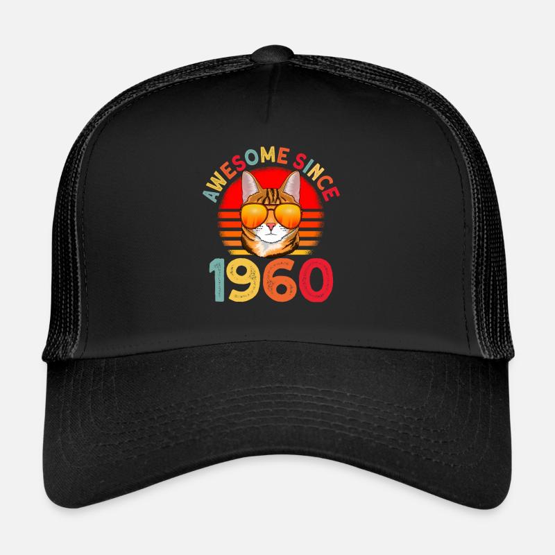 Awesome since 1960 Katze 62. Geburtstag Geschenk Trucker Cap