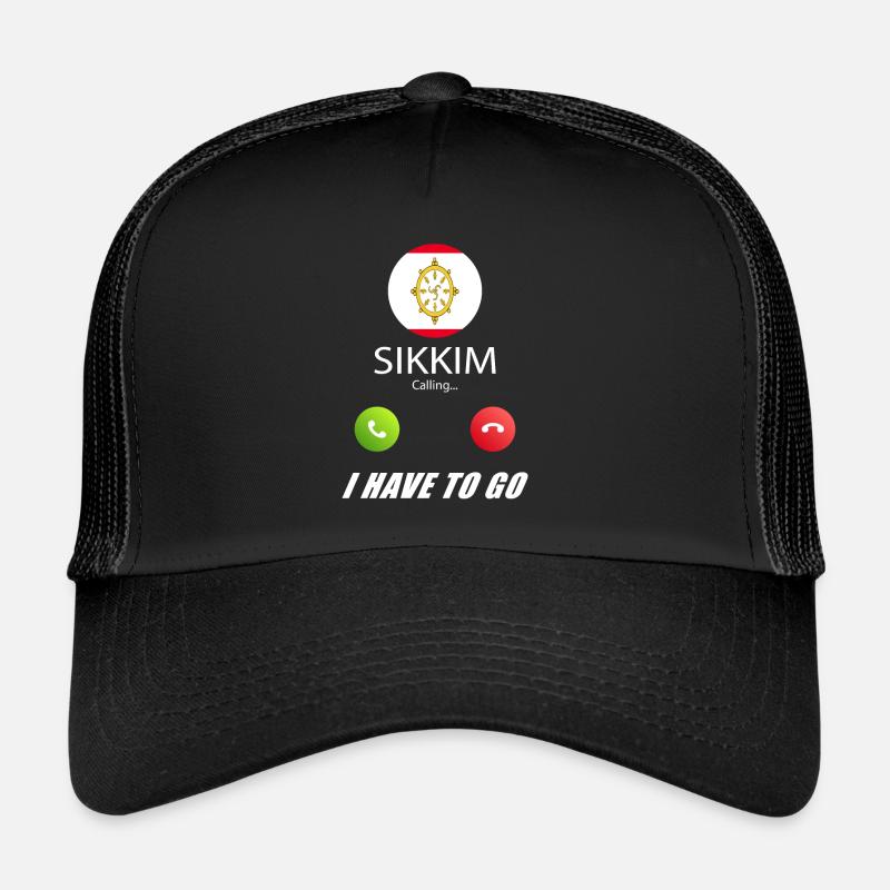 Sikkim ruft an Lusiger Flaggen Spruch Trucker Cap