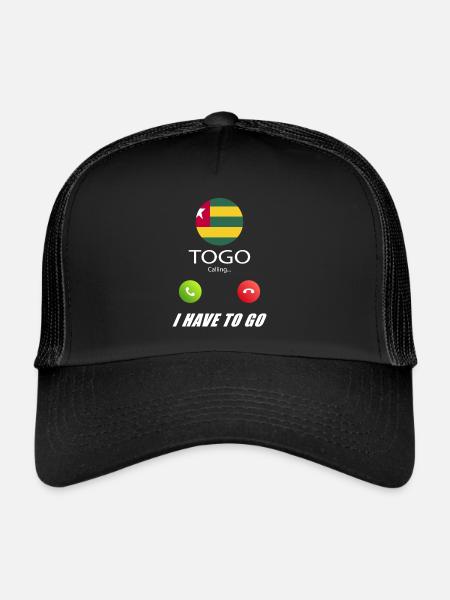Le Togo appelle les drapeaux Lusiger en disant - Casquette trucker  - noir/noir - Devant