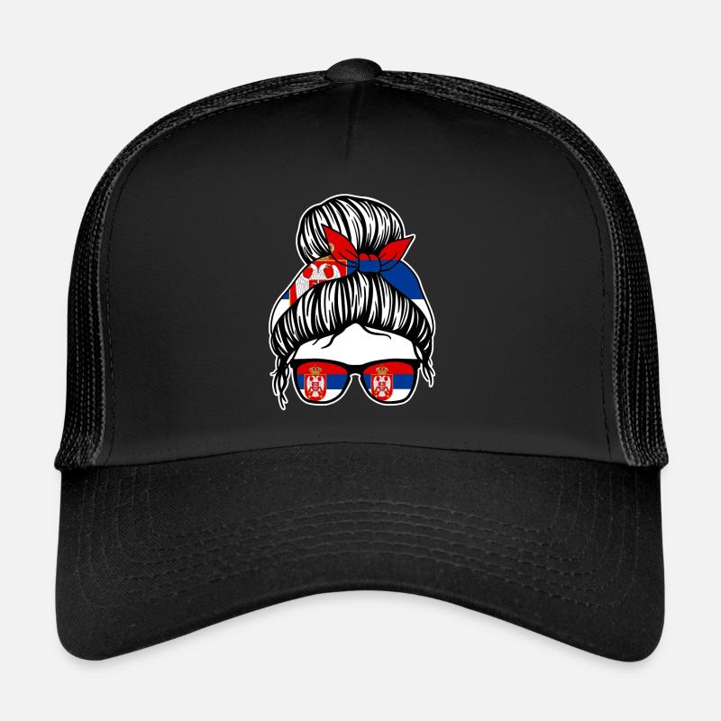 Serbe Serbe Serbie - Casquette trucker  - noir/noir