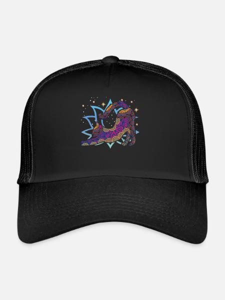 Namaste Animal Meditation Mandala Chat Yoga - Casquette trucker  - noir/noir - Devant