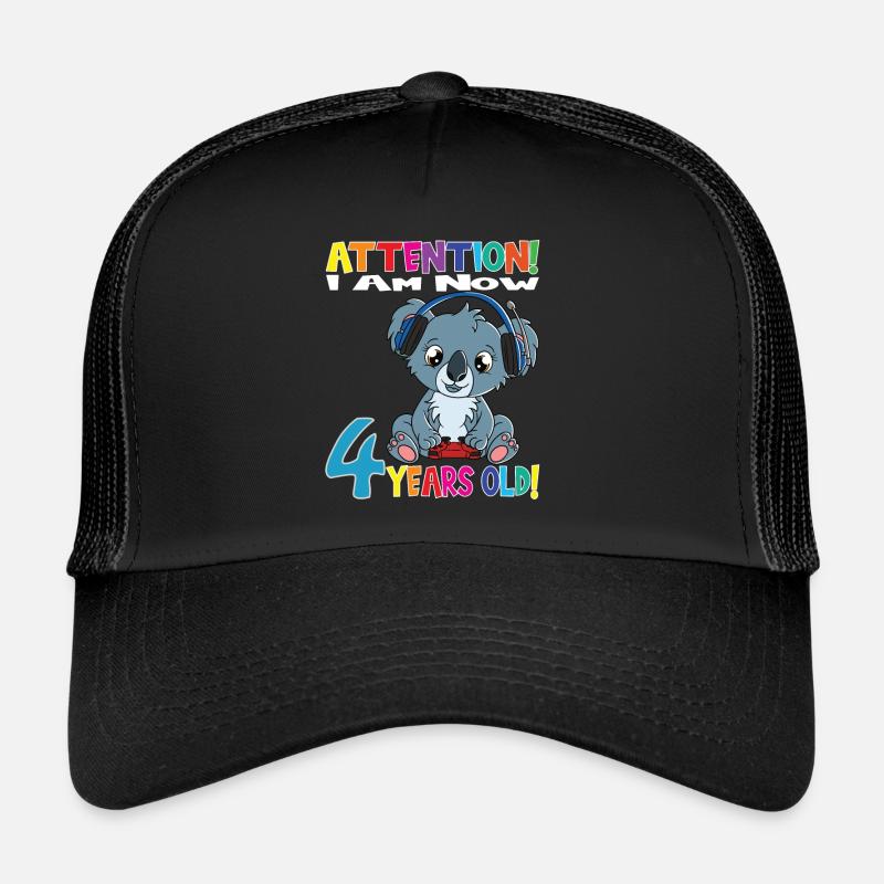 Koala Birthday I Am Now 4 Years Old Trucker Cap