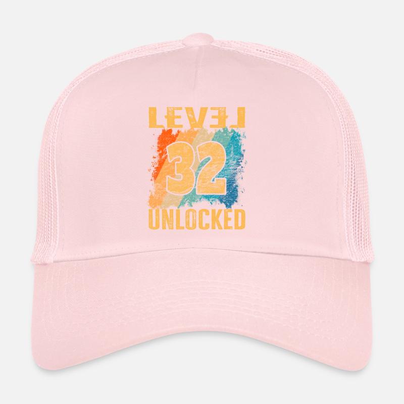 Birthday Gift Level Unlocked 32 years Trucker Cap