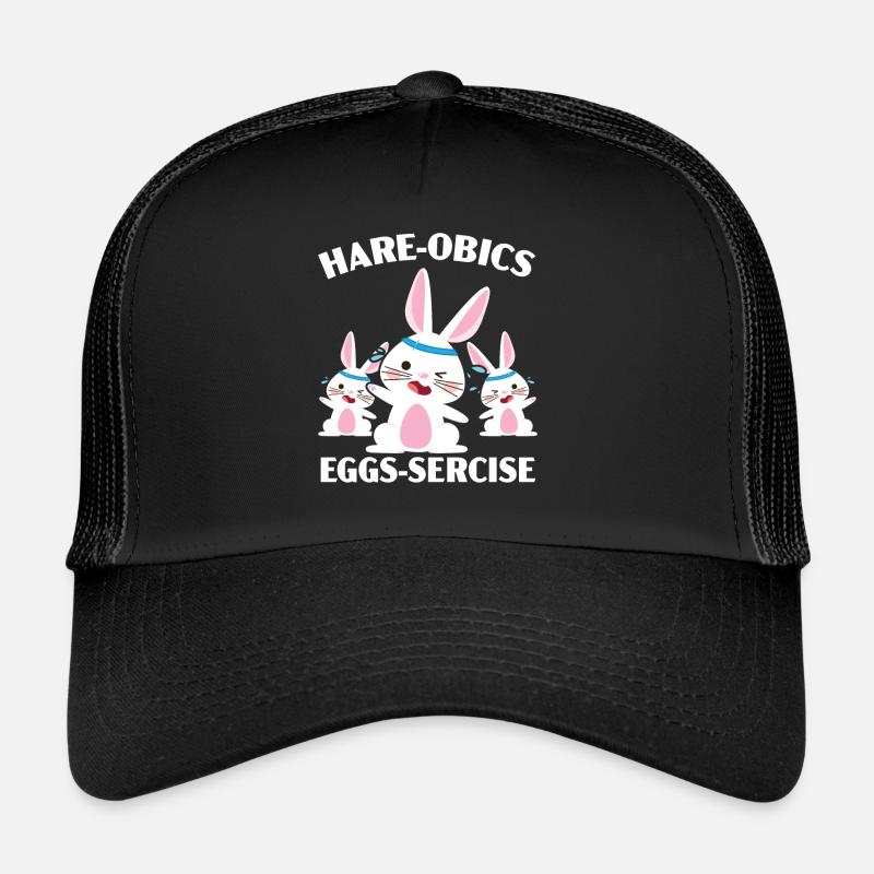 Lièvre-obics Oeufs-sercise Instructeur d’aérobic Lapin Casquette trucker 