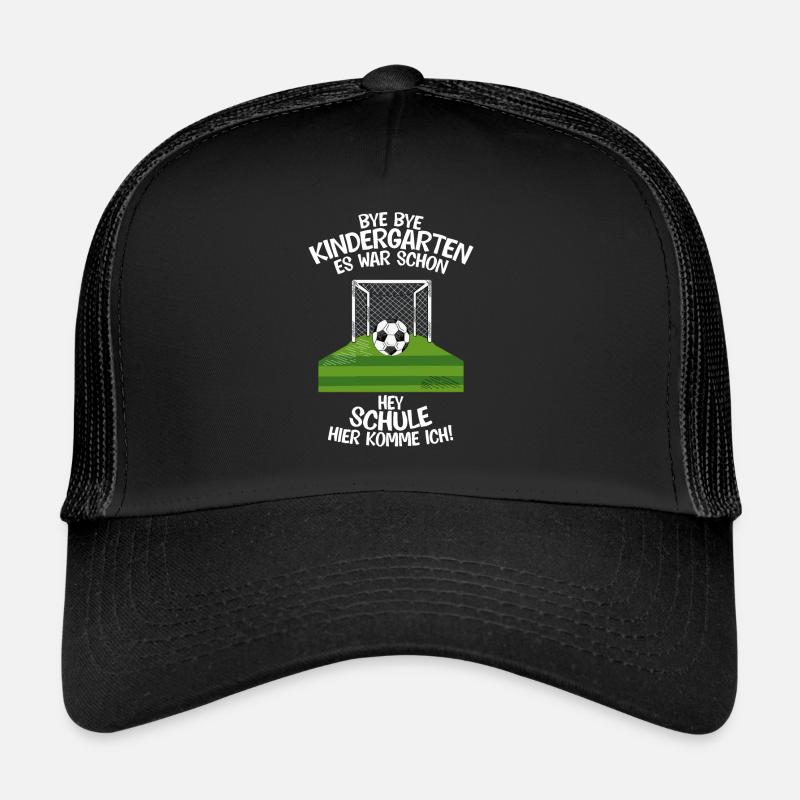 Schulkind Fußball Schulanfänger Geschenk - Trucker Cap - Schwarz/Schwarz